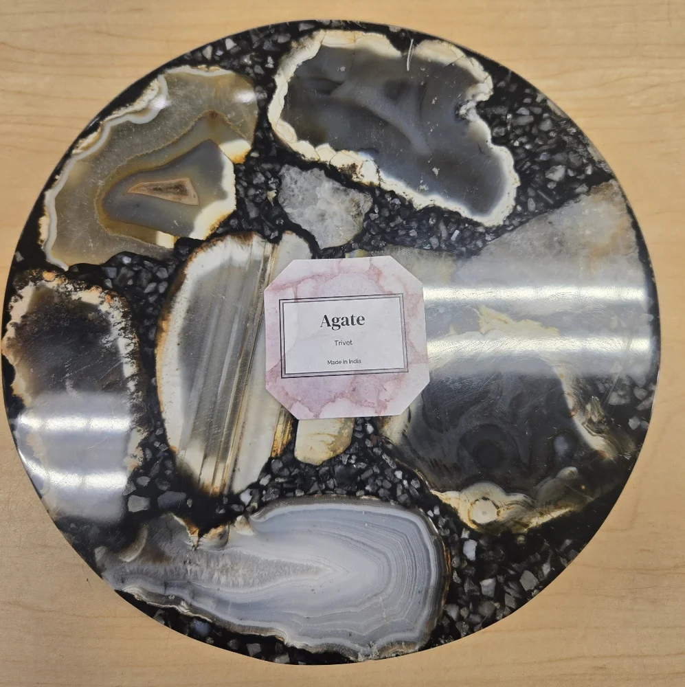 Bundle Agate Stone Trivet Decorative Hot Plate (2)